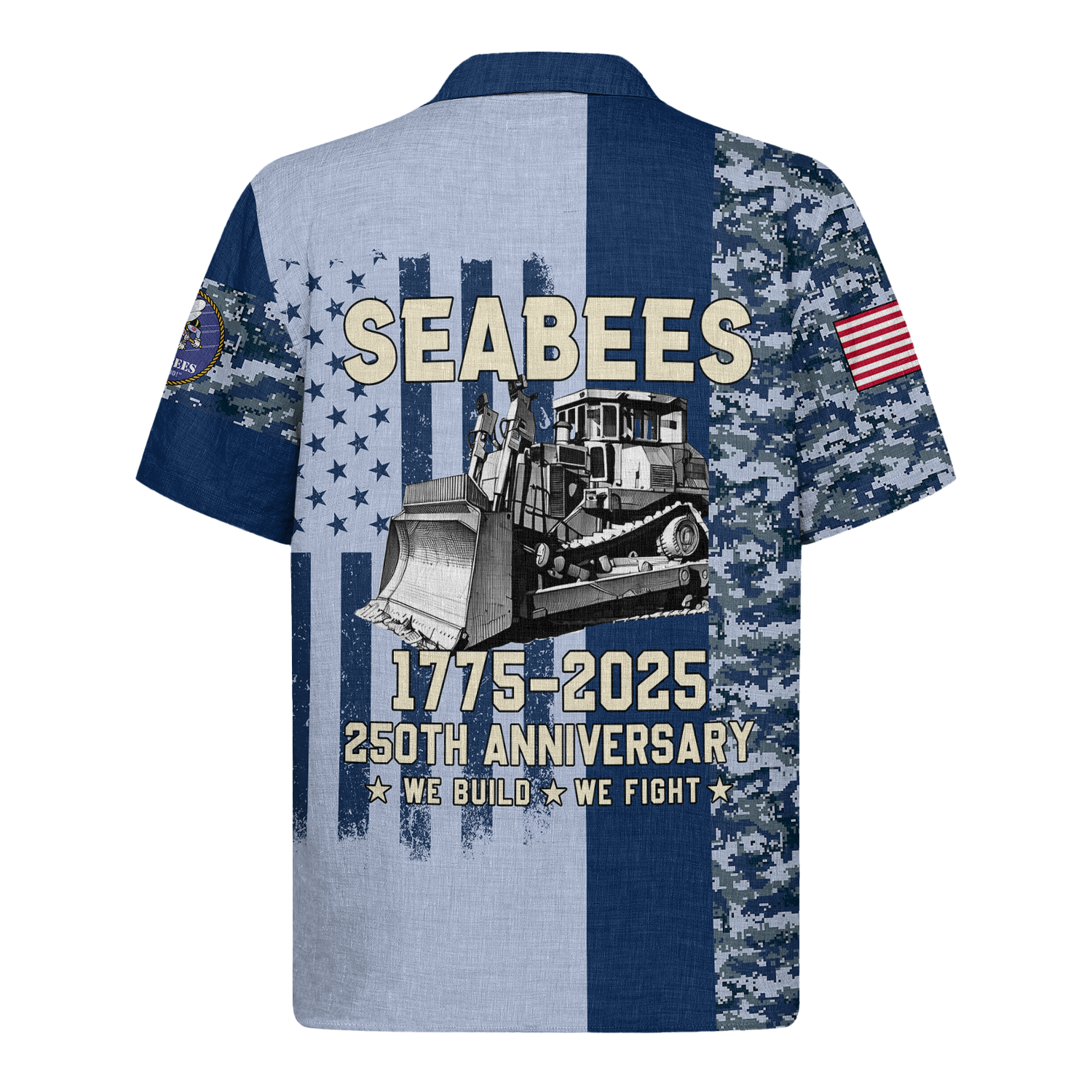 US Navy Seabees 250th Years Of Service Hawaiian Shirt
