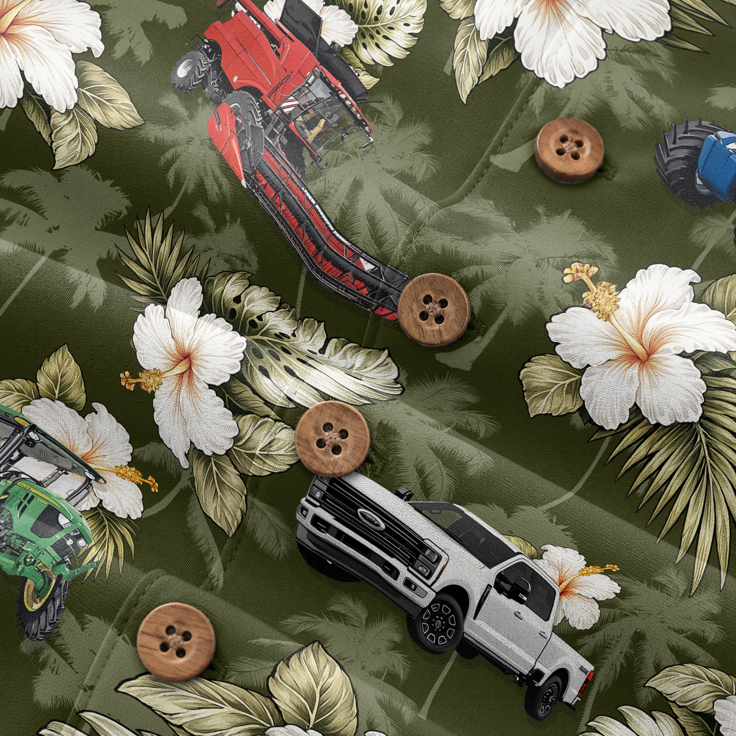 Farmer Summer Shirt for Men - Country Farm Hawaiian Button-Up