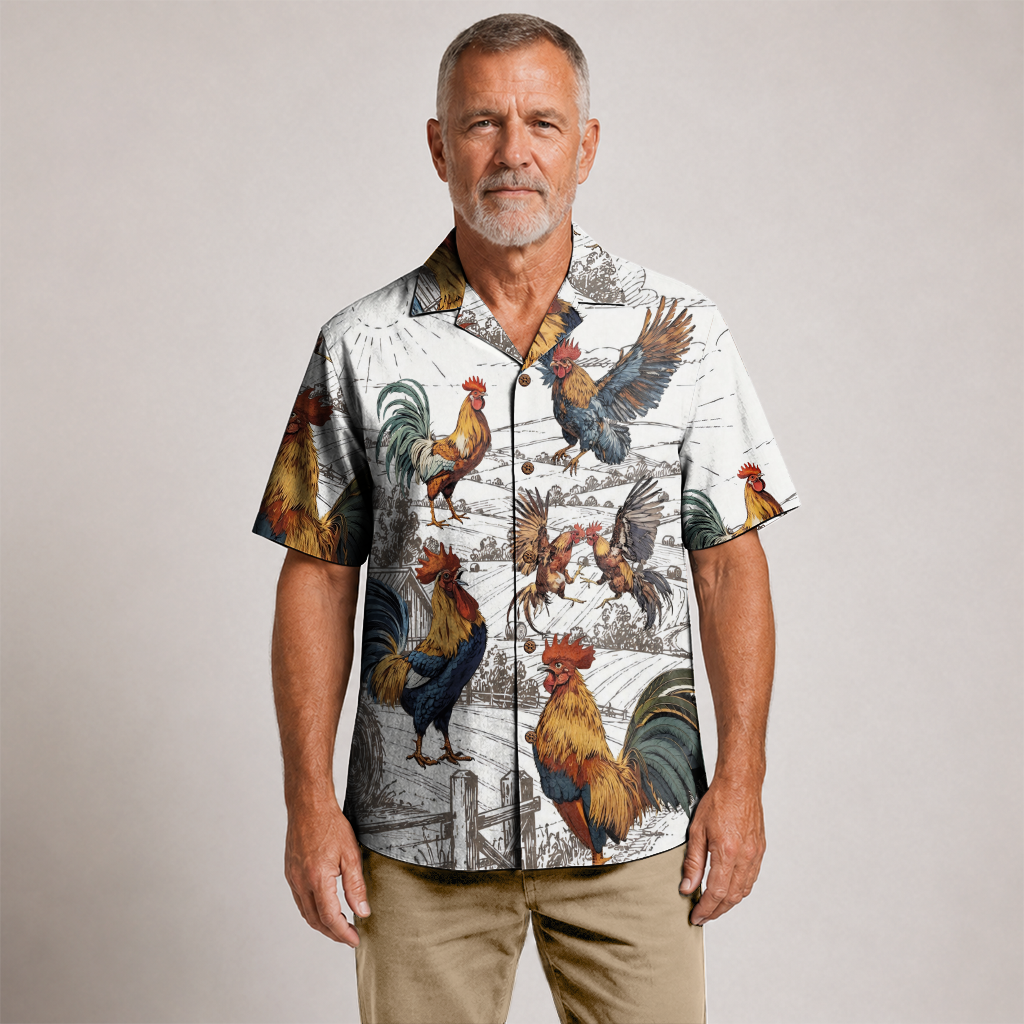 Agriculture Hawaiian Shirt for Men - Farm Life Print