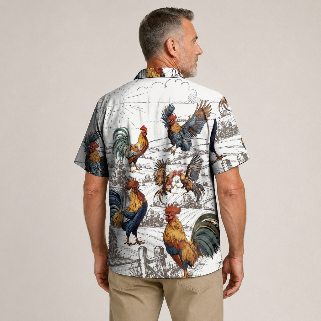 Agriculture Hawaiian Shirt for Men - Farm Life Print