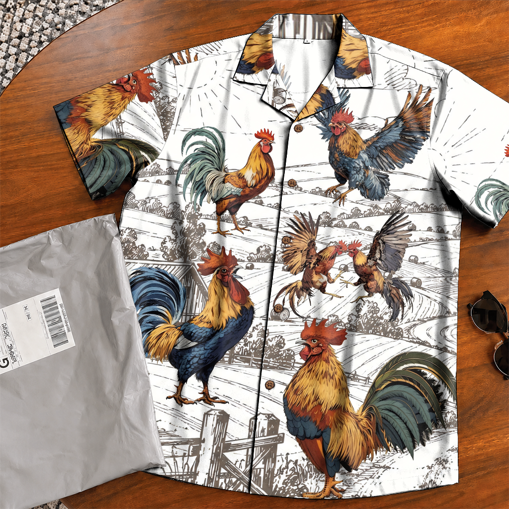 Agriculture Hawaiian Shirt for Men - Farm Life Print