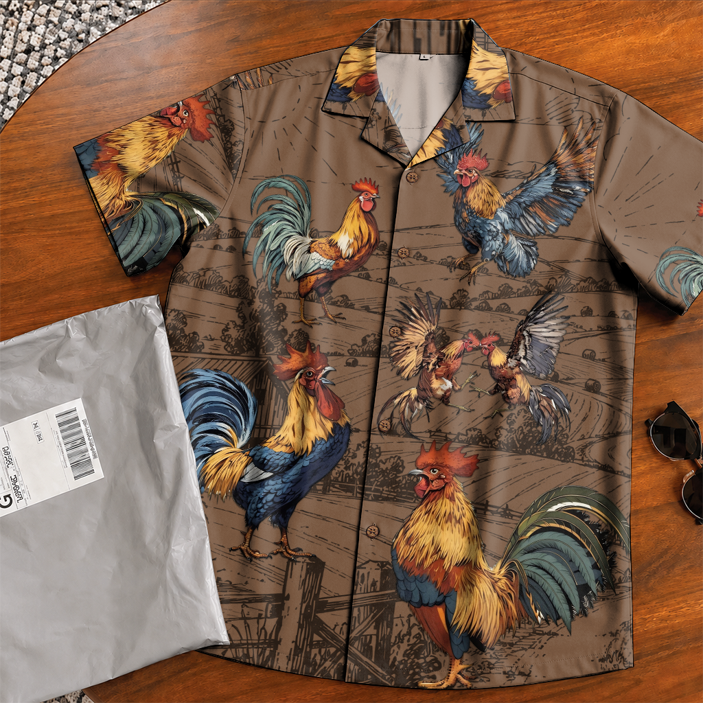 Agriculture Hawaiian Shirt for Men - Farm Life Print