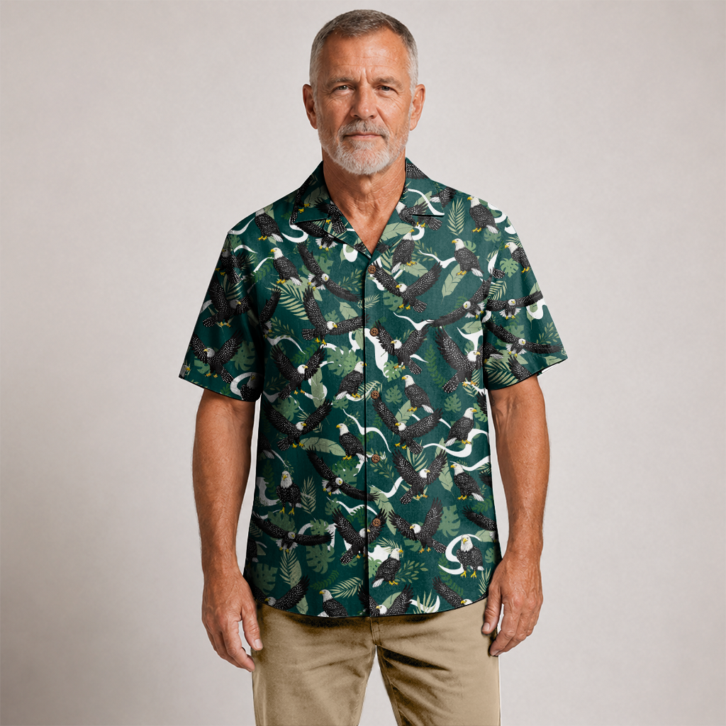 Bird Watching Summer Shirt for Men - Hawaiian Bird Button-Up