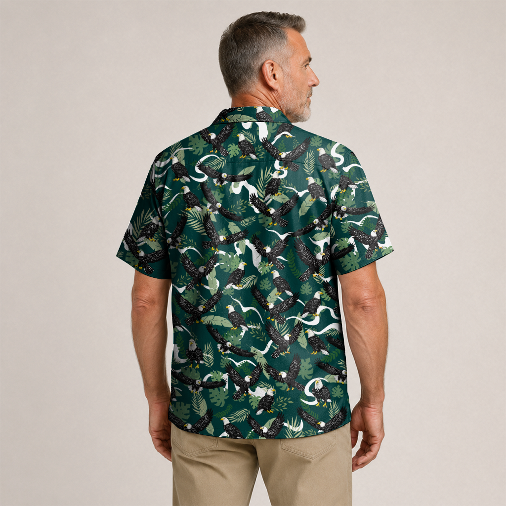 Bird Watching Summer Shirt for Men - Hawaiian Bird Button-Up
