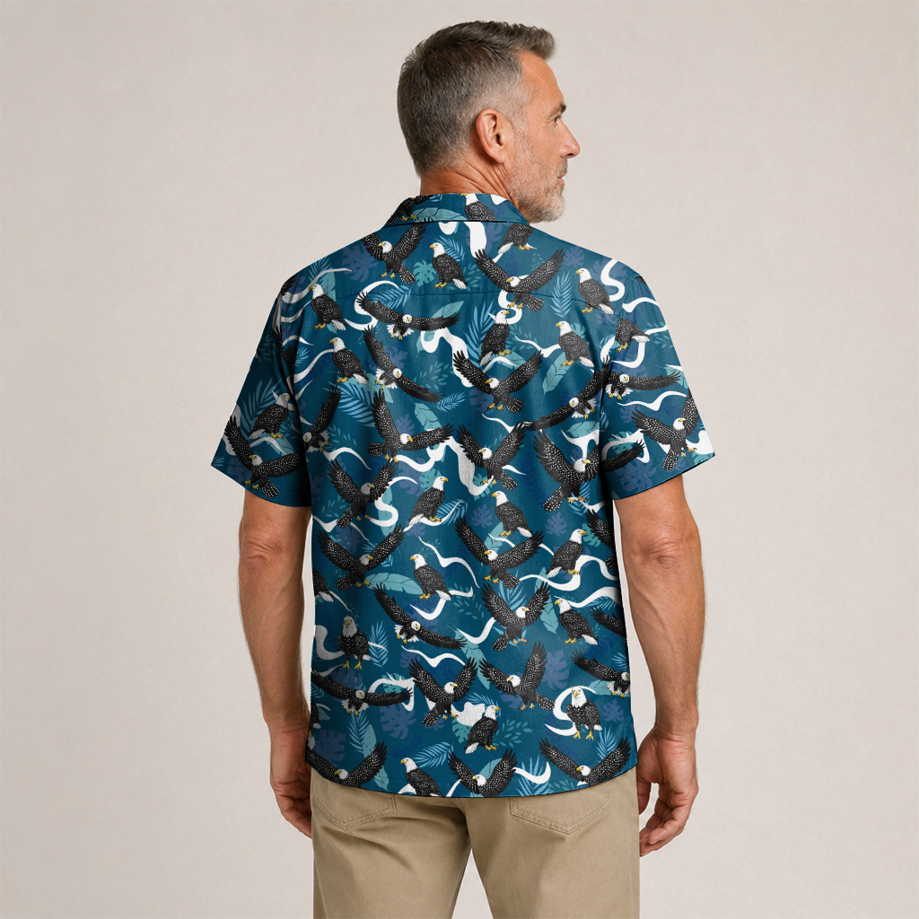 Bird Watching Summer Shirt for Men - Hawaiian Bird Button-Up