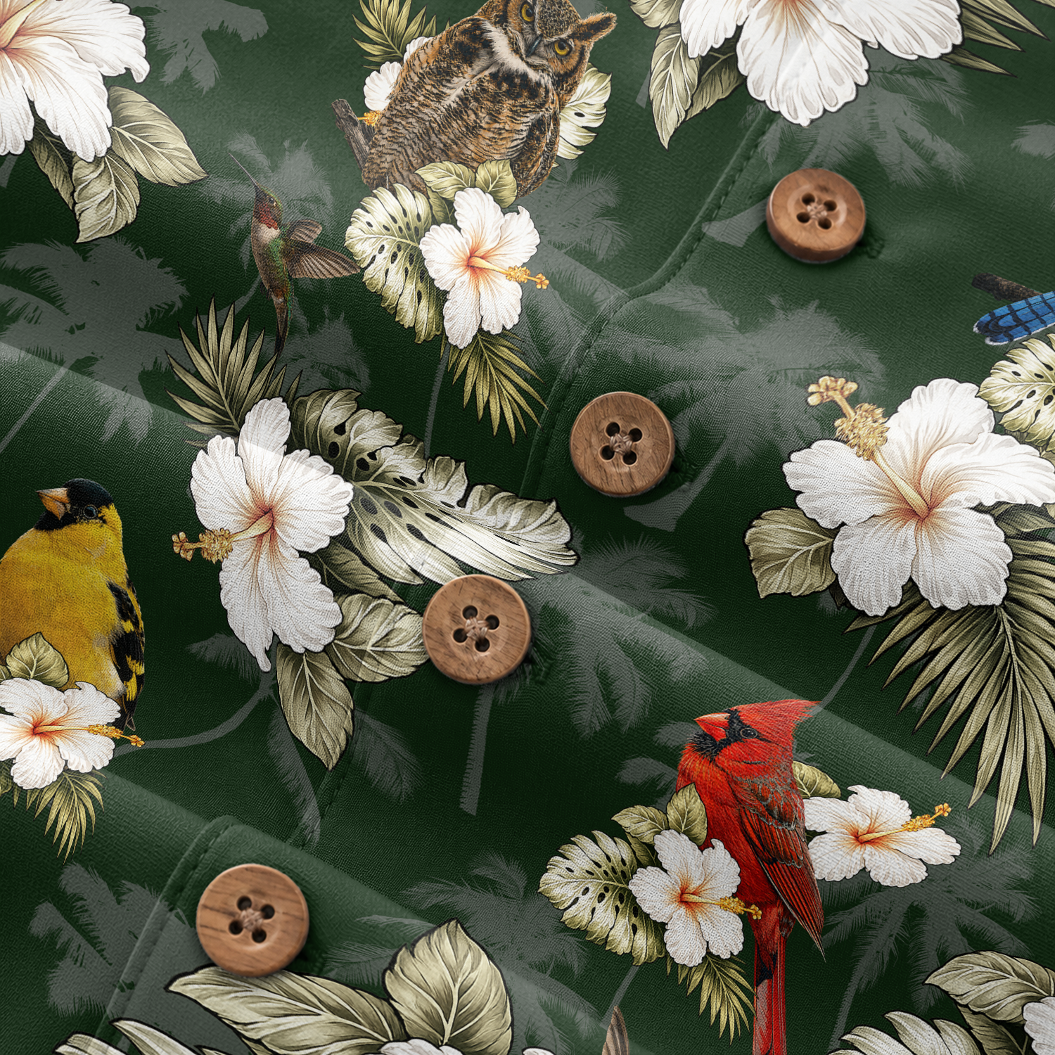 Bird Watching Summer Shirt for Men - Hawaiian Bird Button-Up