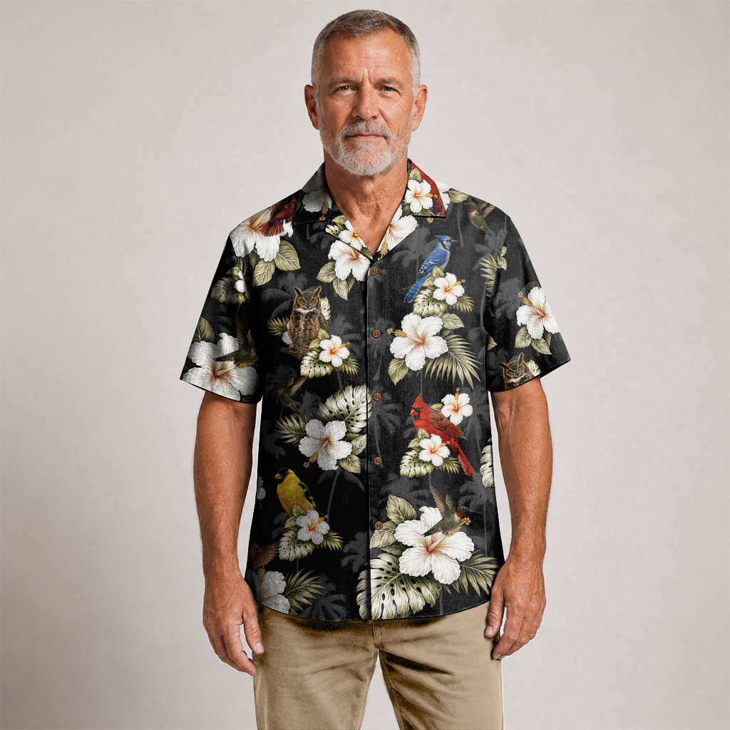 Birdwatcher Hawaiian Shirt for Men - All-Over Bird Print