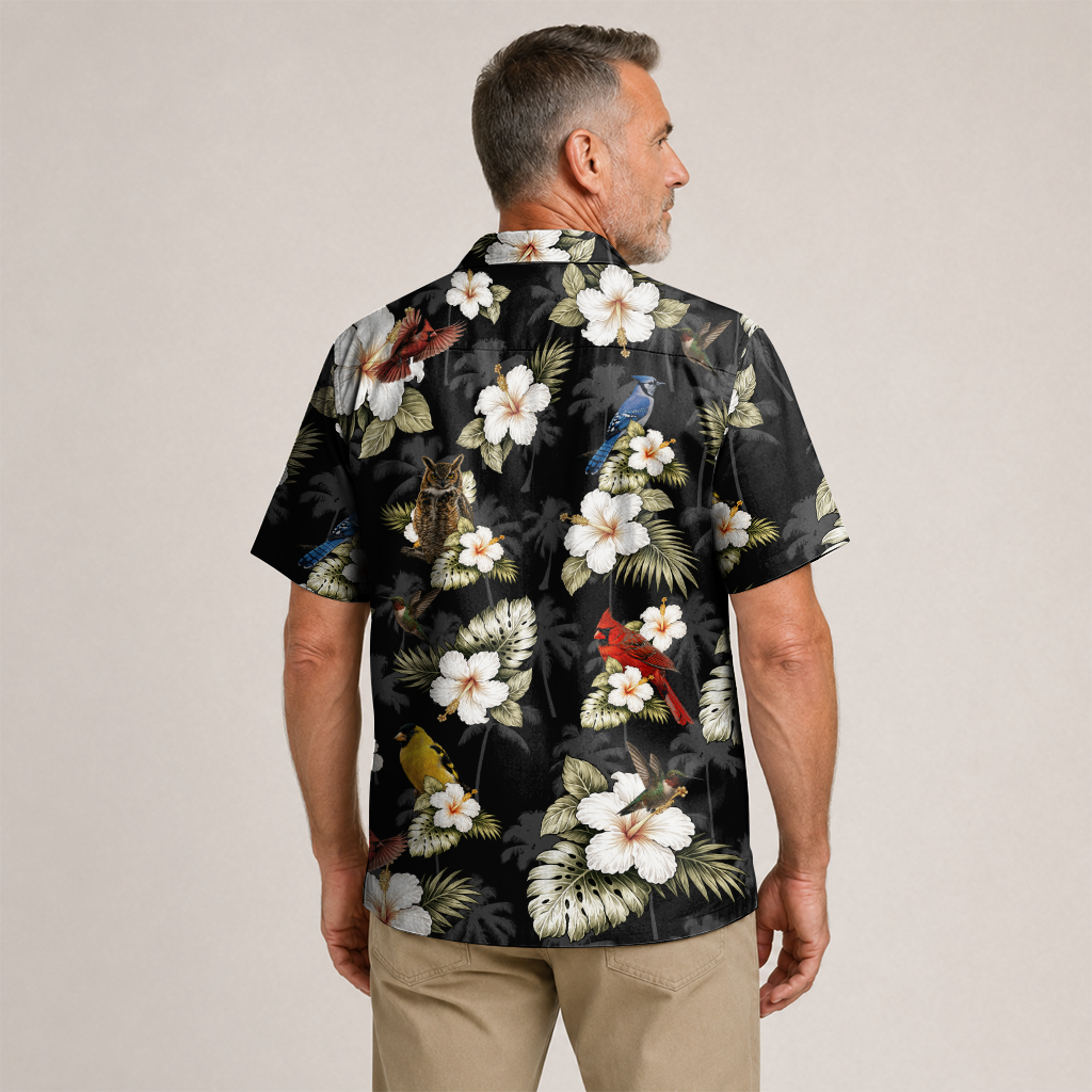 Birdwatcher Hawaiian Shirt for Men - All-Over Bird Print