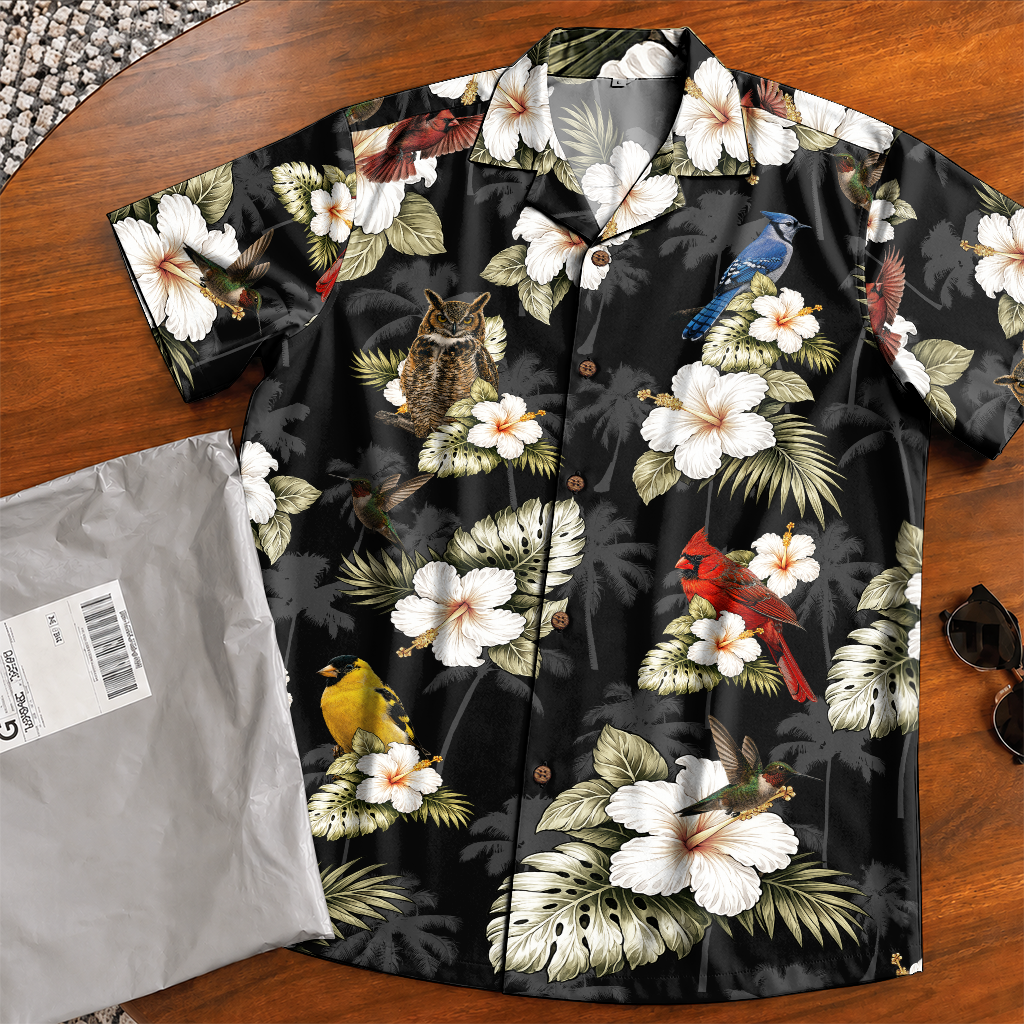 Birdwatcher Hawaiian Shirt for Men - All-Over Bird Print