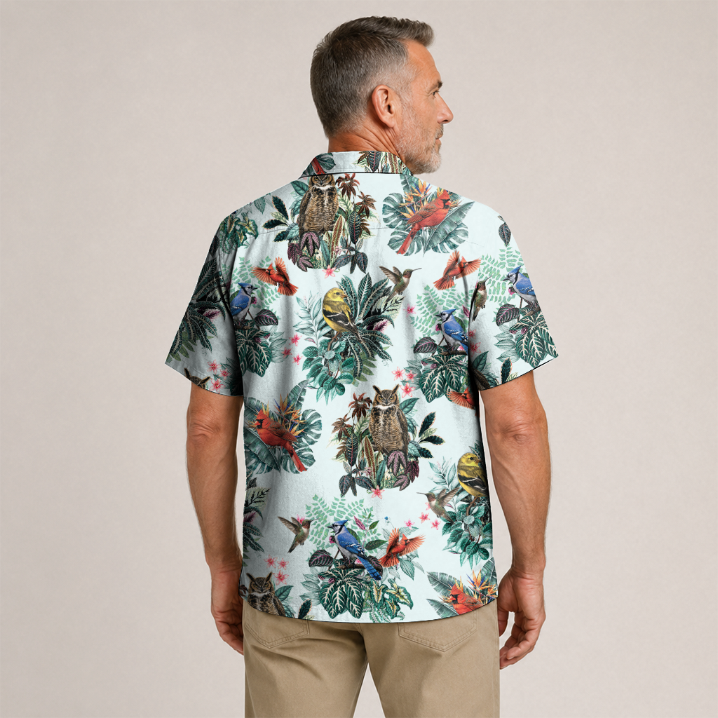 Birdwatcher Hawaiian Shirt for Men - All-Over Bird Print