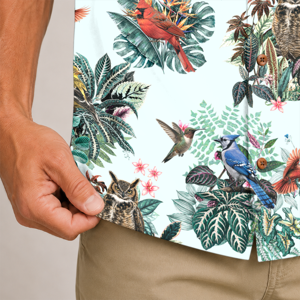Birdwatcher Hawaiian Shirt for Men - All-Over Bird Print