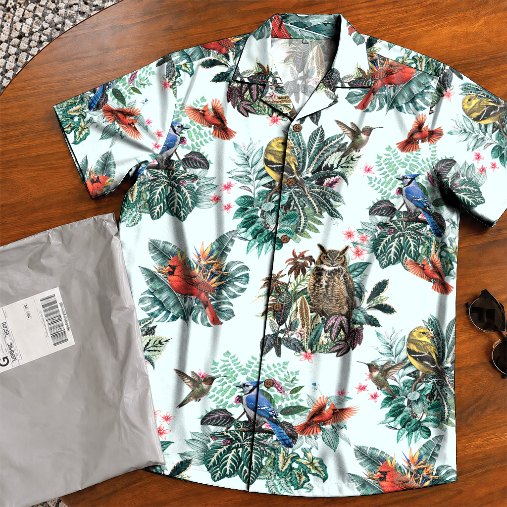 Birdwatcher Hawaiian Shirt for Men - All-Over Bird Print