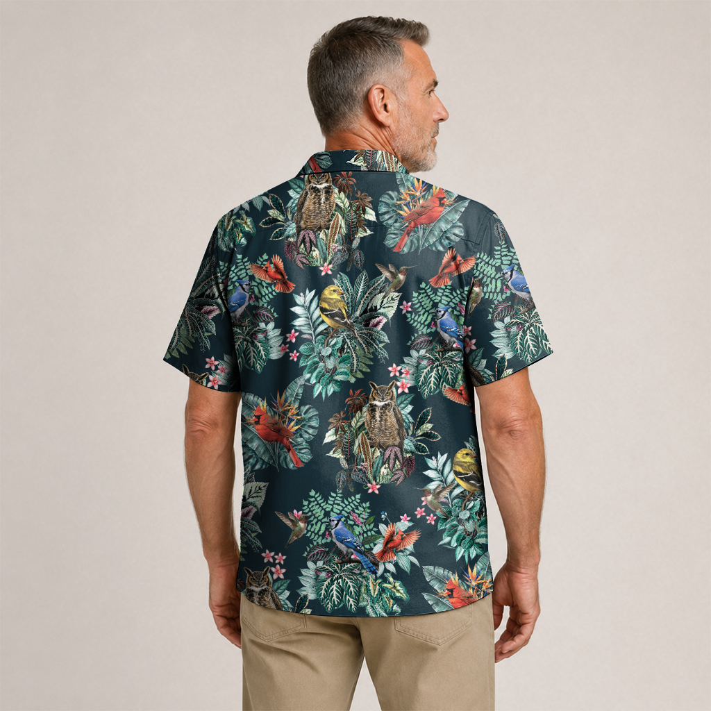 Birdwatcher Hawaiian Shirt for Men - All-Over Bird Print