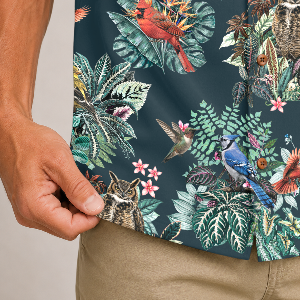Birdwatcher Hawaiian Shirt for Men - All-Over Bird Print