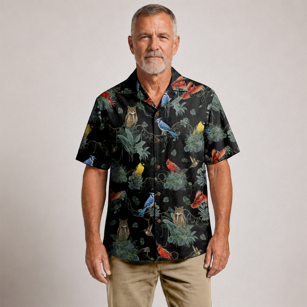 Birdwatcher Hawaiian Shirt for Men - All-Over Bird Print