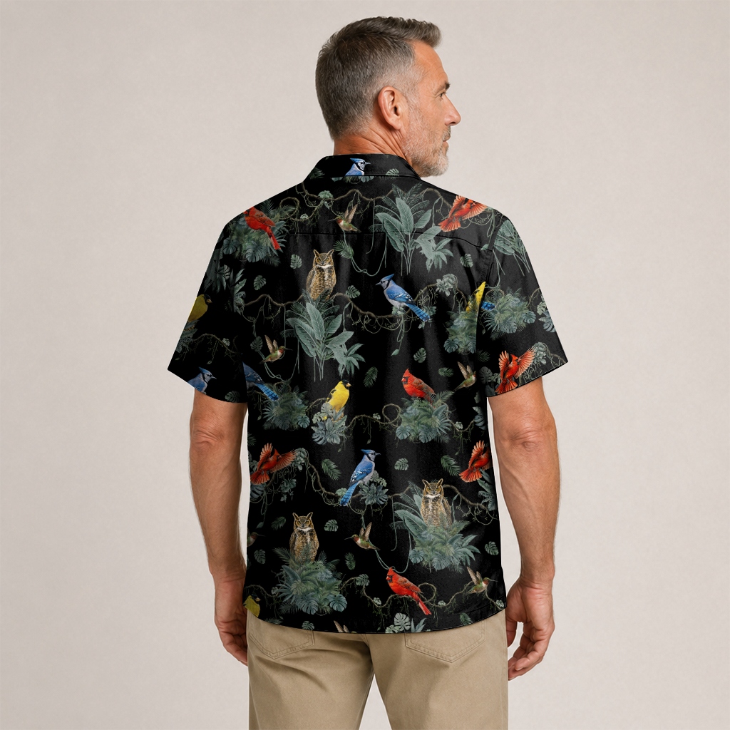 Birdwatcher Hawaiian Shirt for Men - All-Over Bird Print