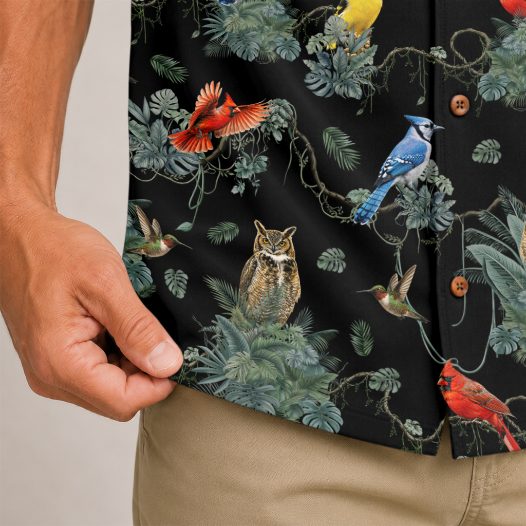 Birdwatcher Hawaiian Shirt for Men - All-Over Bird Print