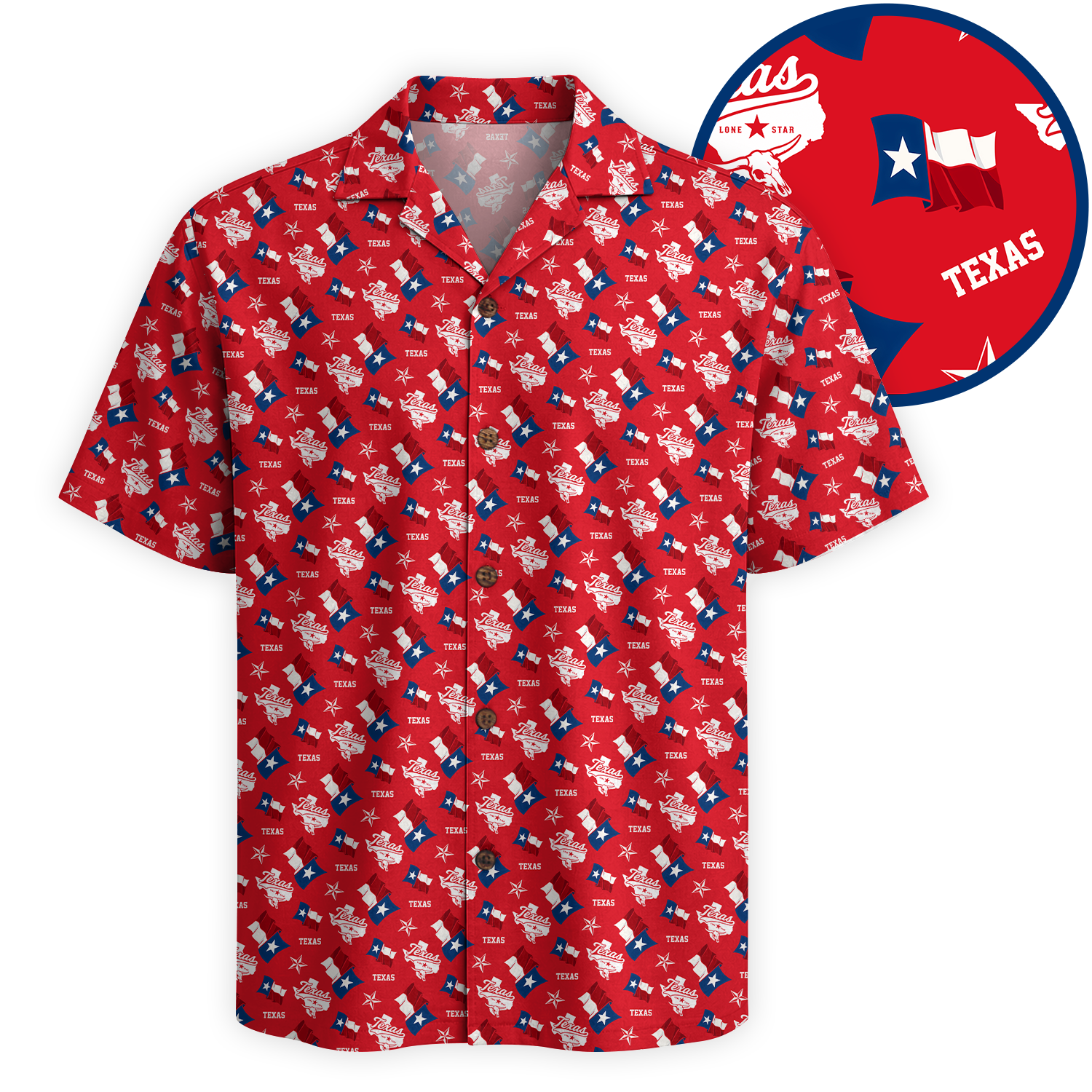 Texas Hawaiian Shirt for Men - Western Print Button-Up