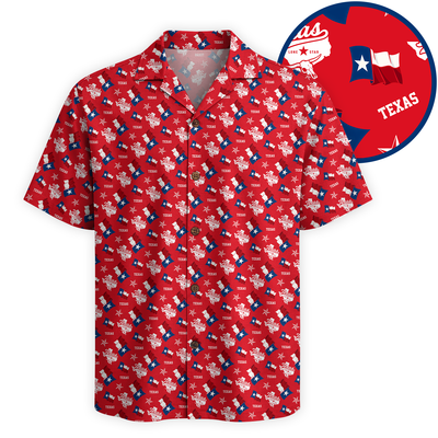 Texas Hawaiian Shirt for Men - Western Print Button-Up