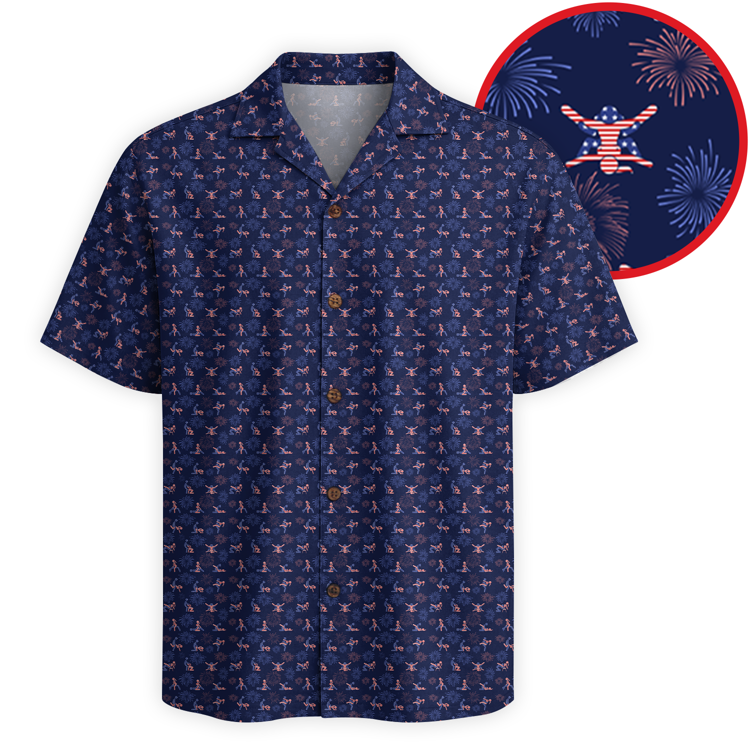 Patriotic Positions of America Hawaiian Shirt - Navy Edition
