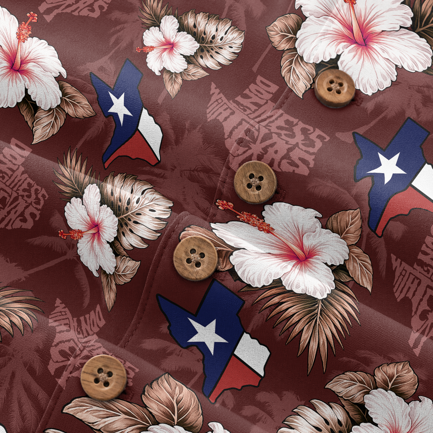 Men's Western Hawaiian Shirt - Texas Print Button-Up