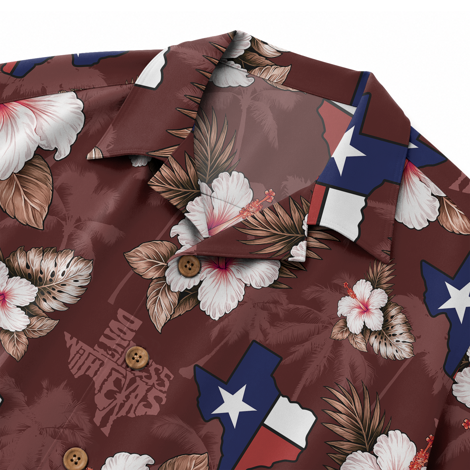 Men's Western Hawaiian Shirt - Texas Print Button-Up