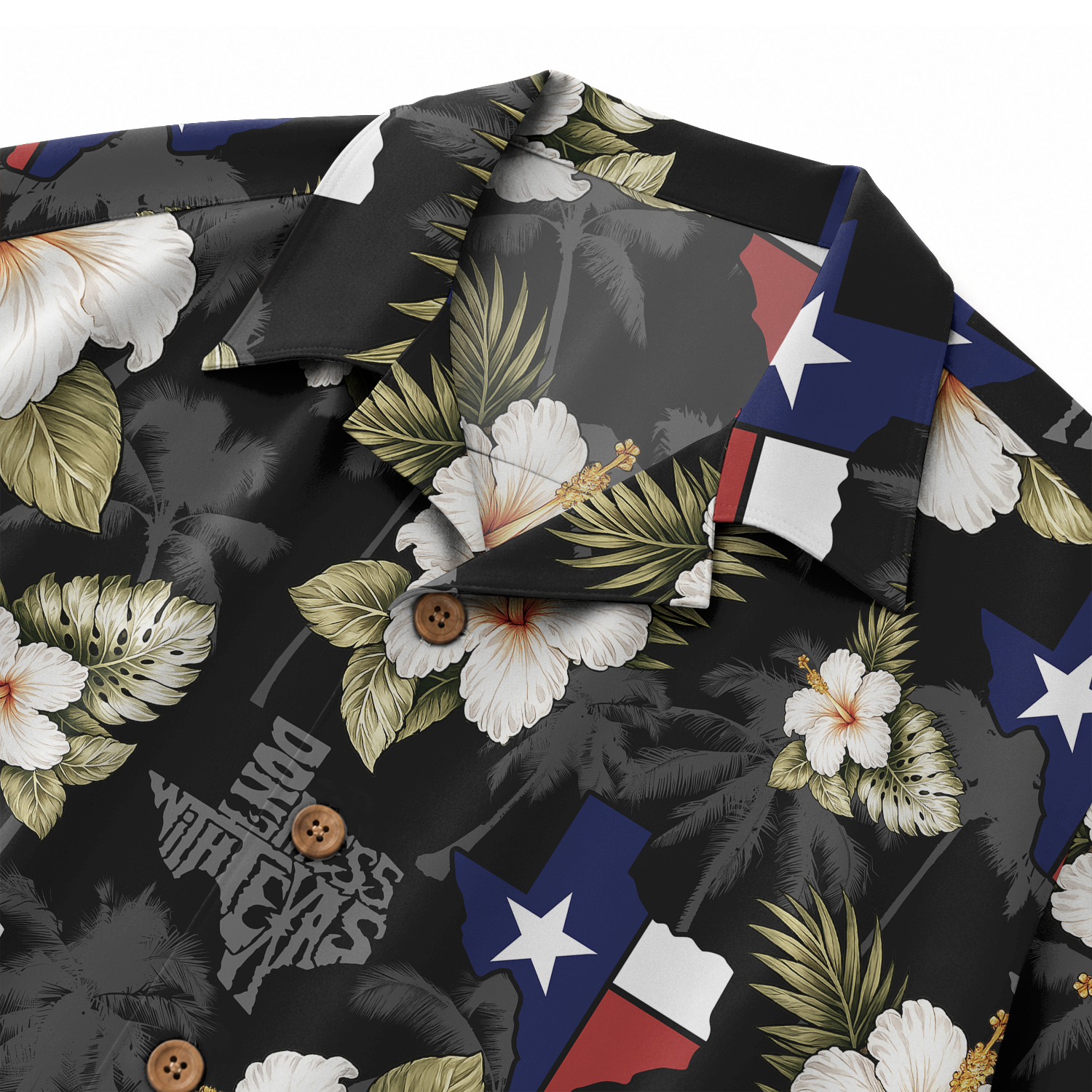 Texas Shirt for Men - Hawaiian Print Short Sleeve Button-Up