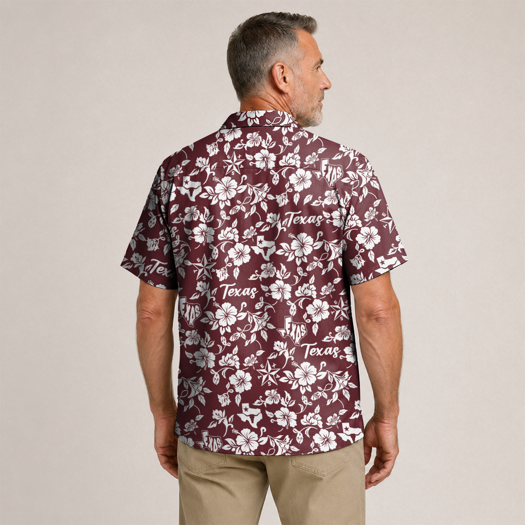 Texas Hawaiian Shirt for Men - Western Print Button-Up