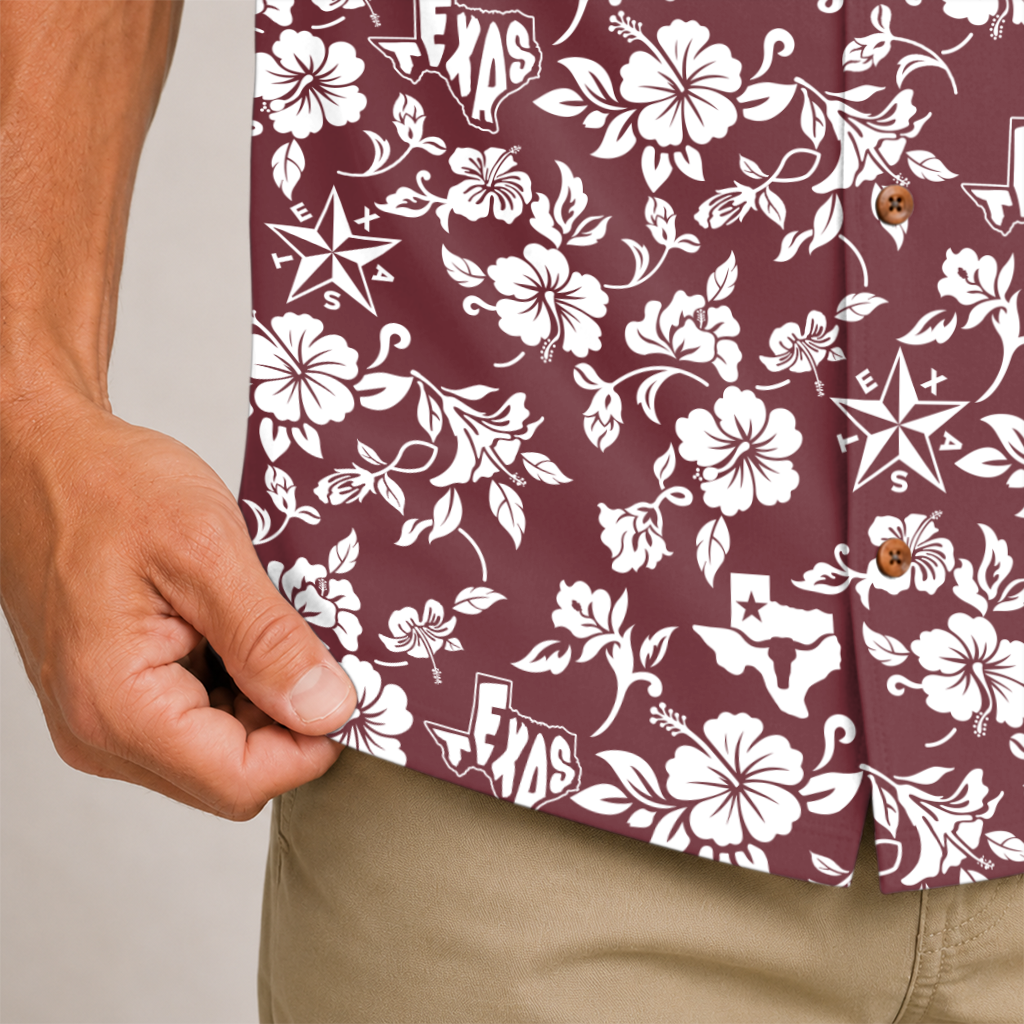 Texas Hawaiian Shirt for Men - Western Print Button-Up