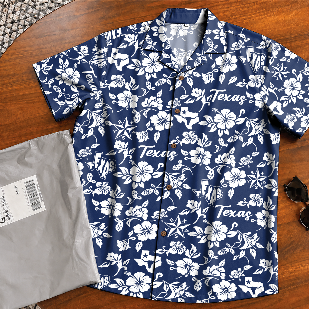 Men's Texas Hawaiian Shirt - Western Button-Up