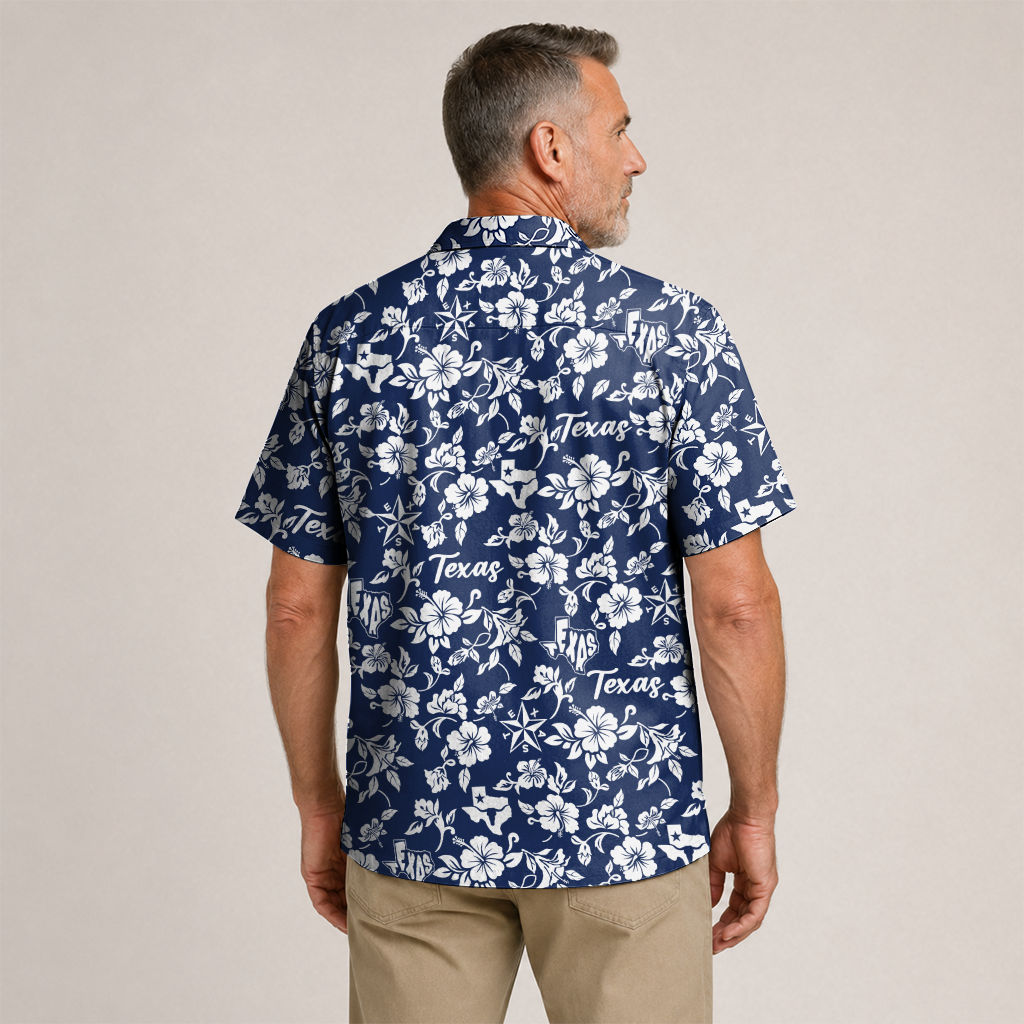 Men's Texas Hawaiian Shirt - Western Button-Up