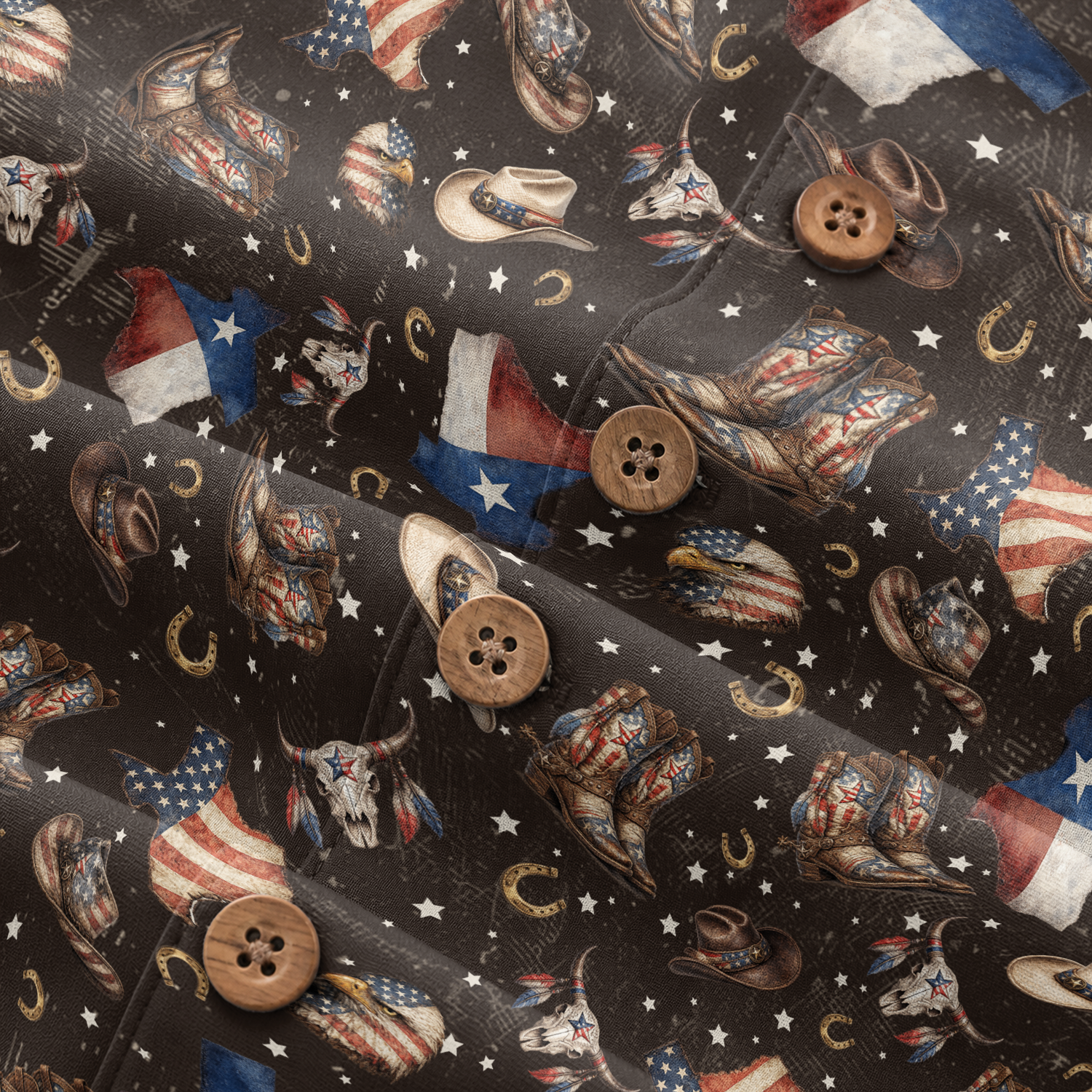 Texas Hawaiian Shirt for Men - Western Print Button-Up