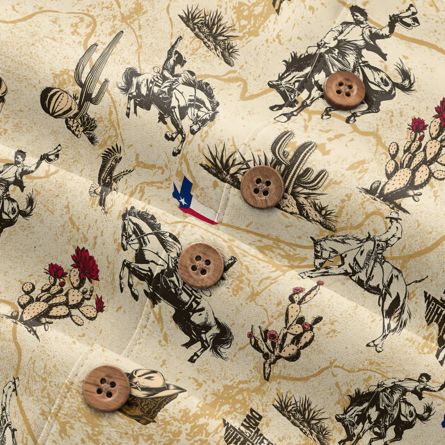 Men's Texas Hawaiian Shirt - Western Button-Up