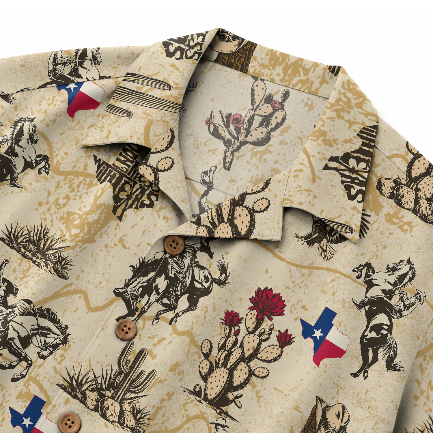 Men's Texas Hawaiian Shirt - Western Button-Up