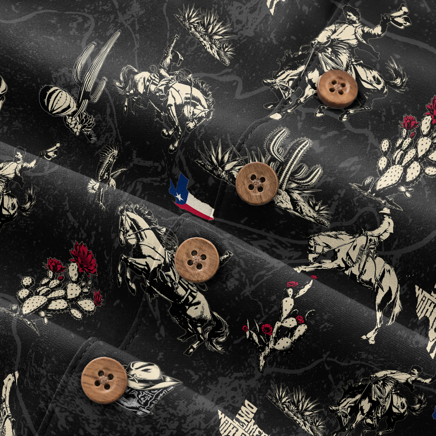 Men's Texas Button-Up Hawaiian Shirt - Western Print