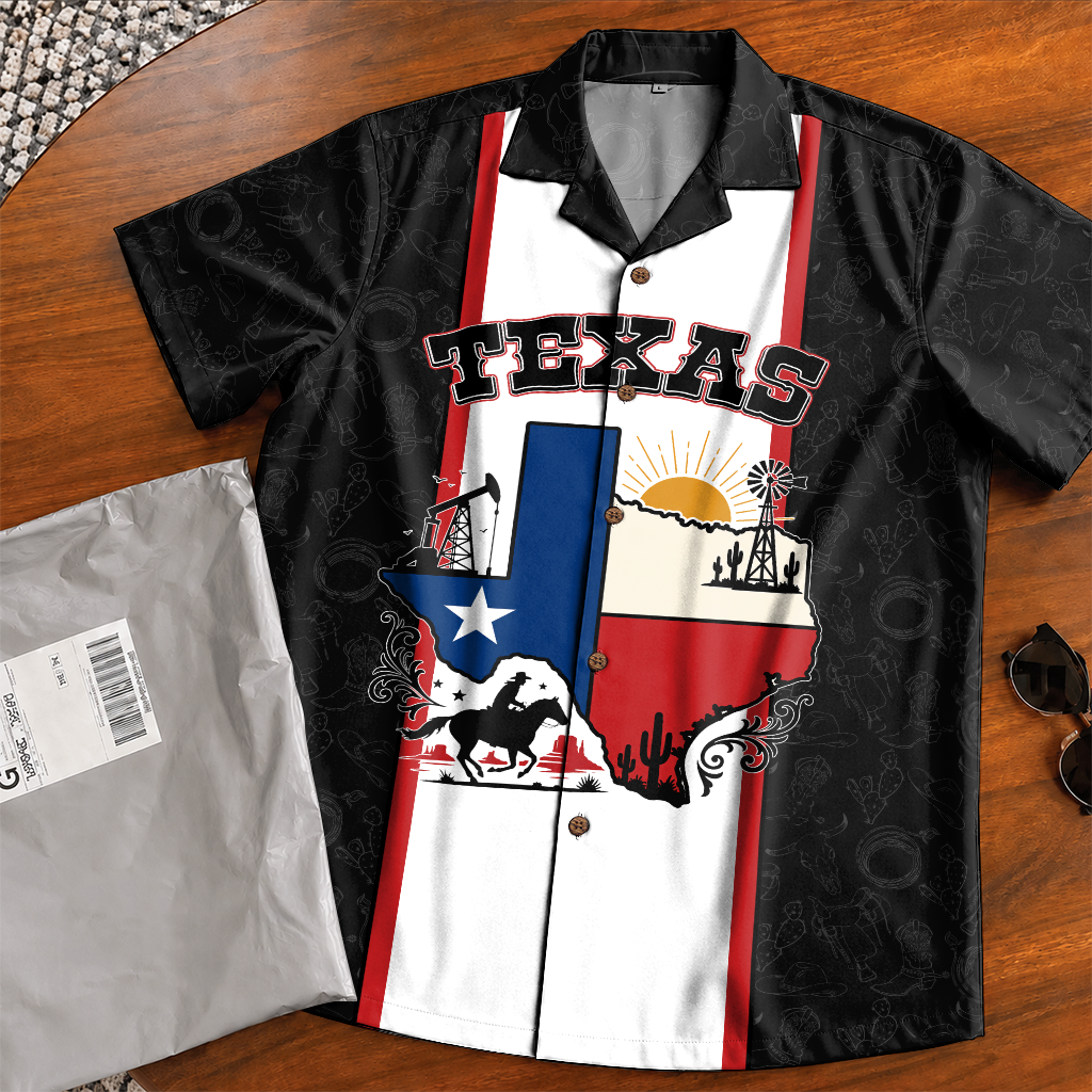Men's Texas Hawaiian Shirt - Western Button-Up