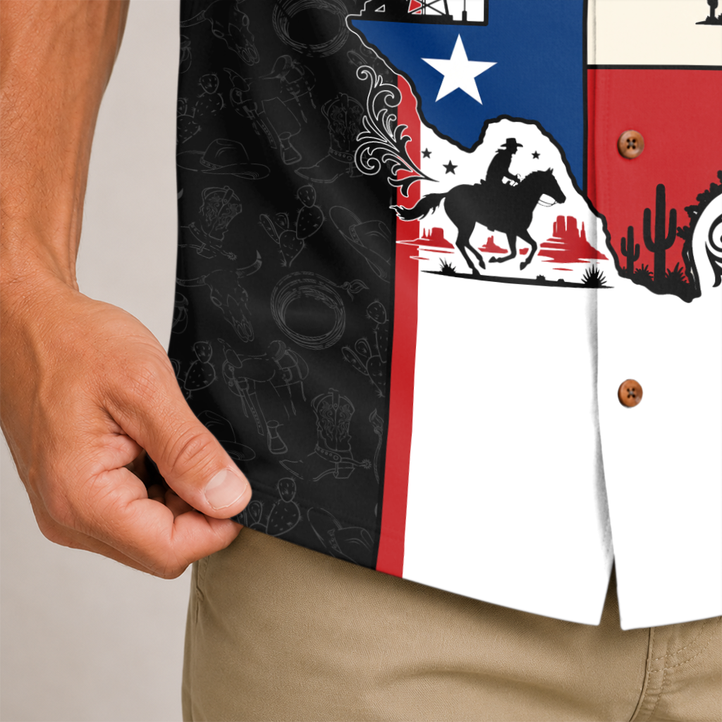 Men's Texas Hawaiian Shirt - Western Button-Up