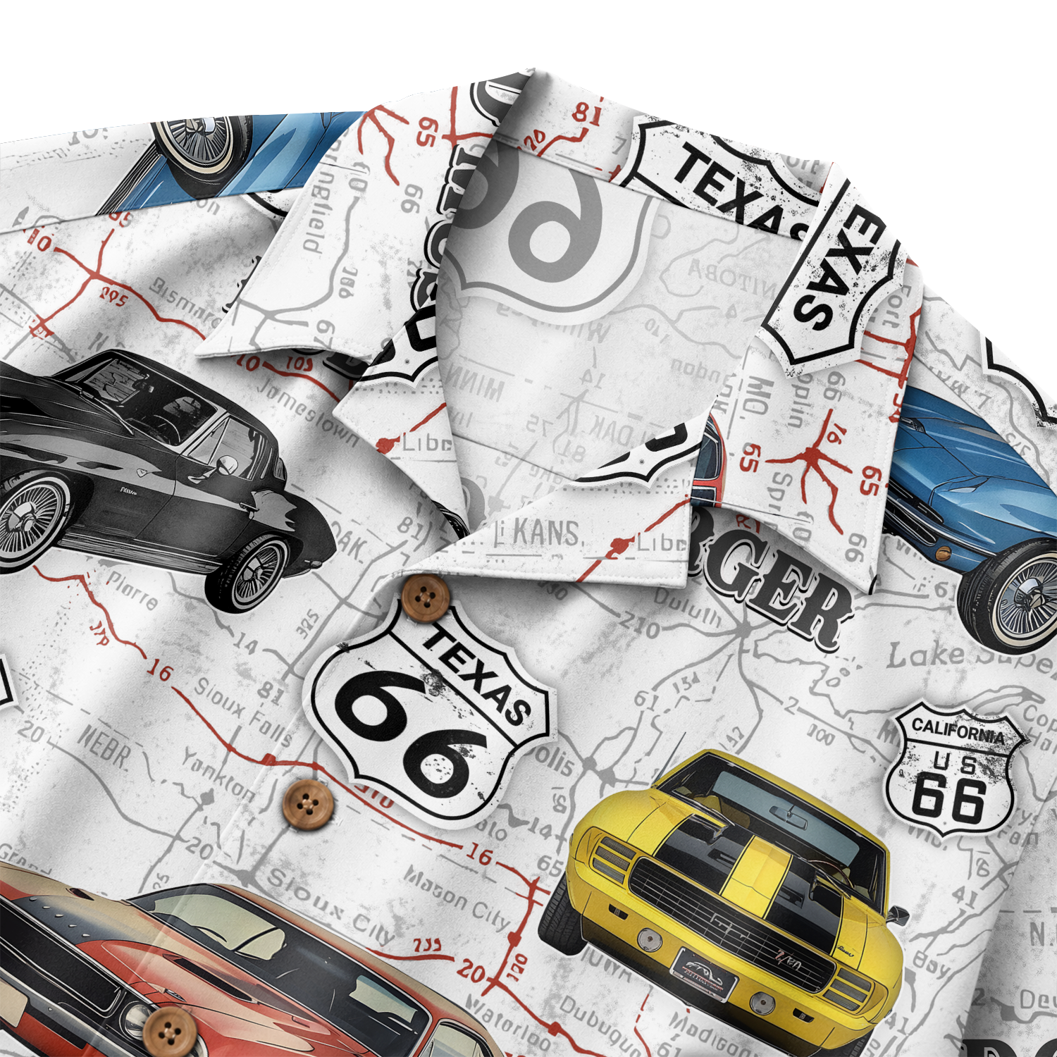 Classic Car Shirt for Men - Vintage Car Hawaiian Short Sleeve Button Down