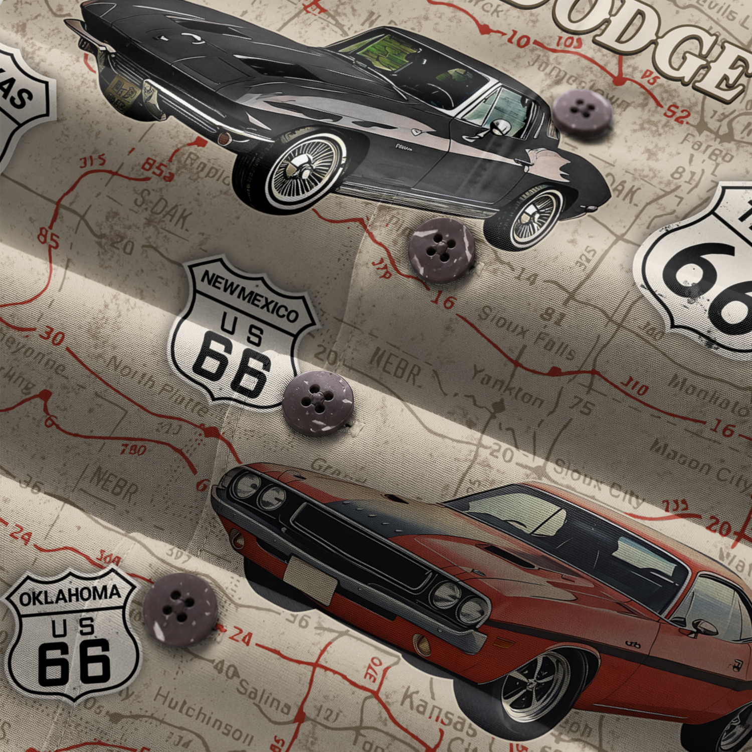 Classic Car Shirt for Men - Vintage Car Hawaiian Short Sleeve Button Down