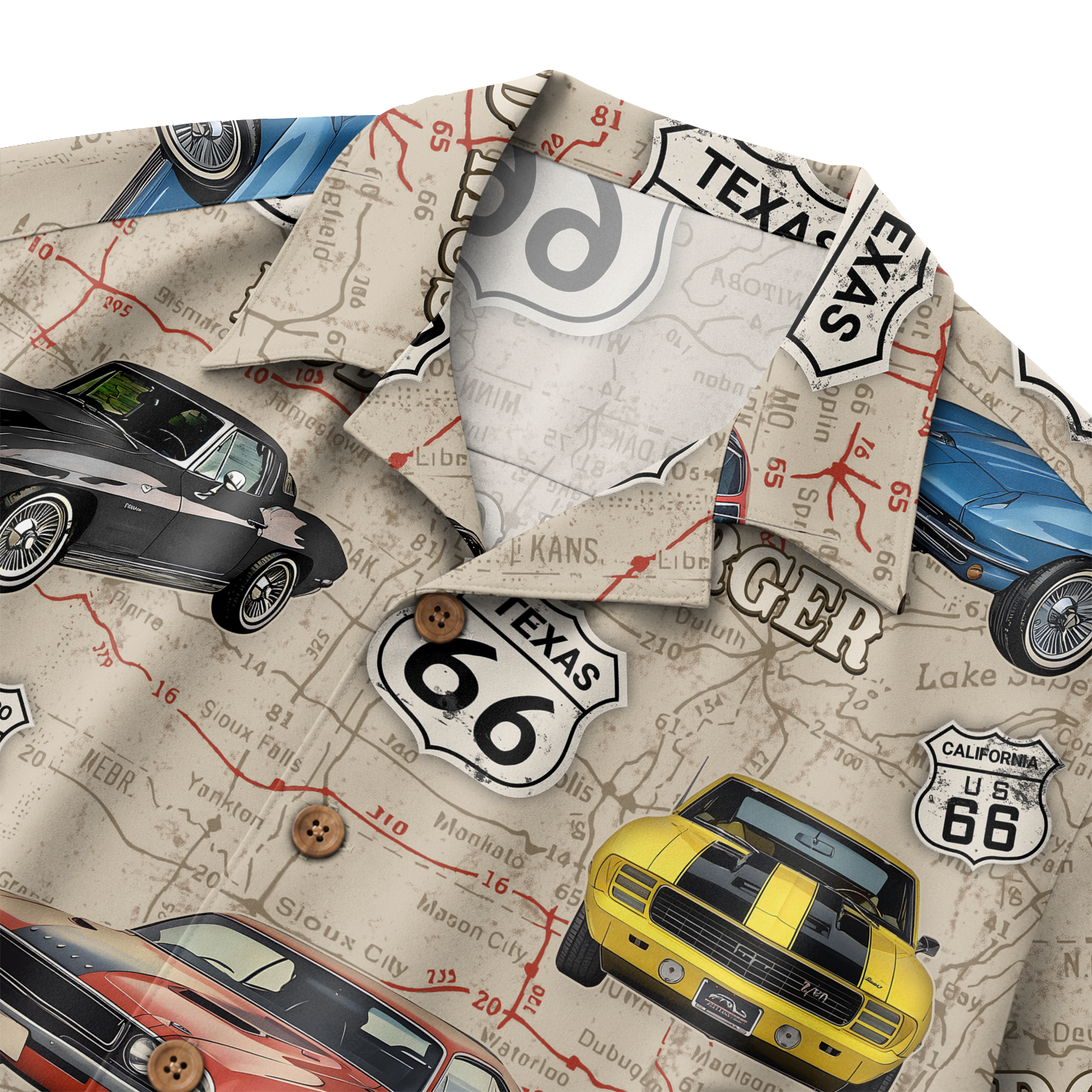 Classic Car Shirt for Men - Vintage Car Hawaiian Short Sleeve Button Down