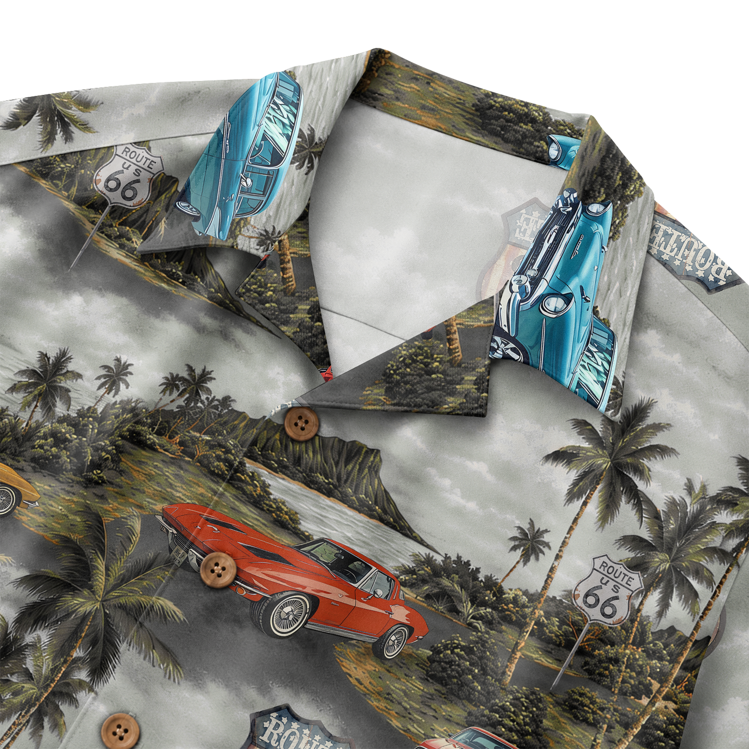 Classic Car Shirt for Men - Vintage Car Hawaiian Short Sleeve Button Down