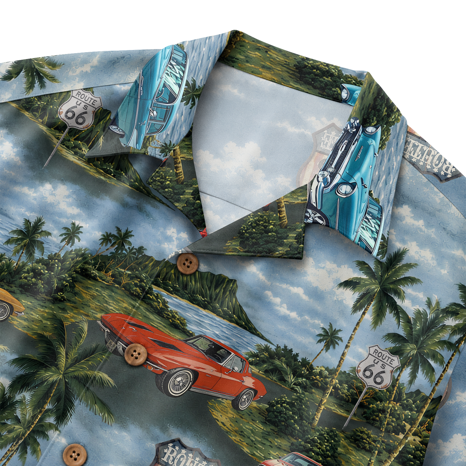 Classic Car Shirt for Men - Vintage Car Hawaiian Short Sleeve Button Down