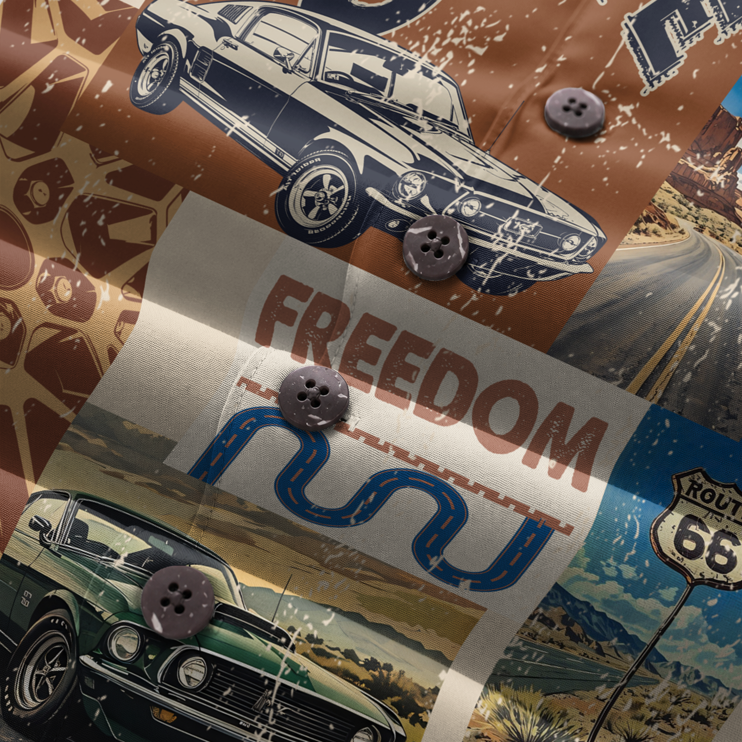 Classic Car Shirt for Men - Vintage Car Hawaiian Short Sleeve Button Down