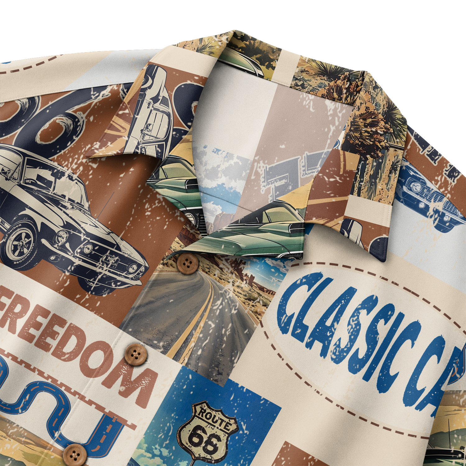 Classic Car Shirt for Men - Vintage Car Hawaiian Short Sleeve Button Down