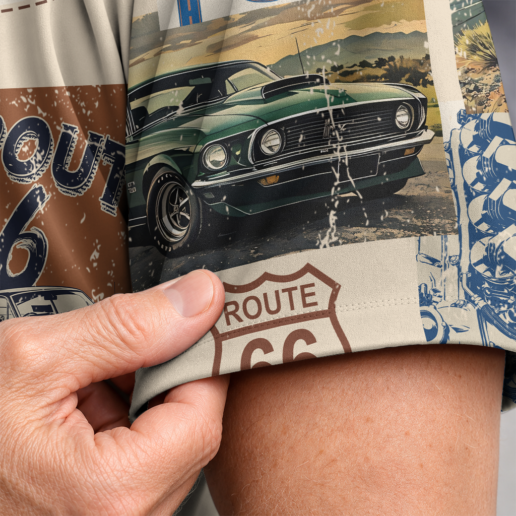 Classic Car Shirt for Men - Vintage Car Hawaiian Short Sleeve Button Down