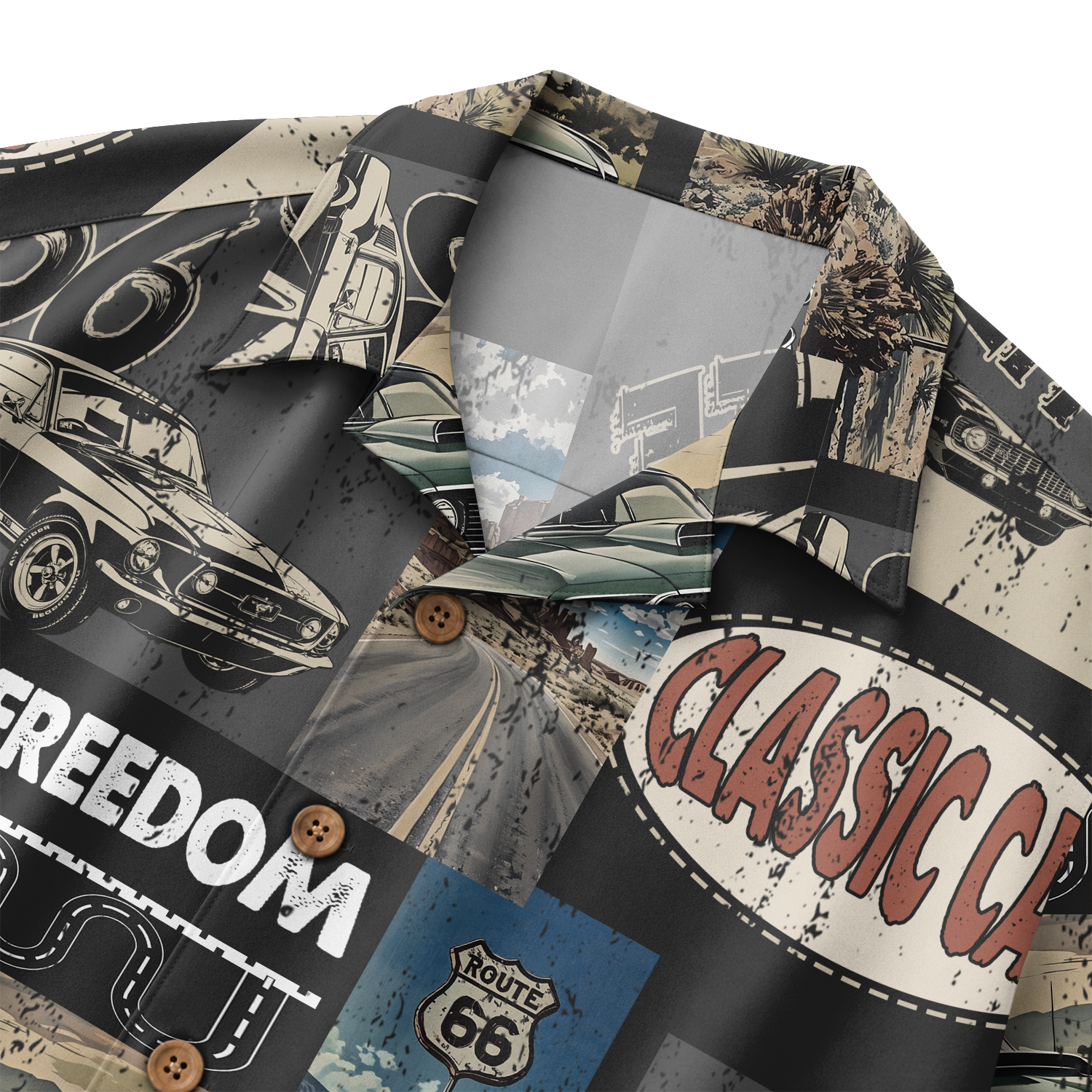 Classic Car Shirt for Men - Vintage Car Hawaiian Short Sleeve Button Down