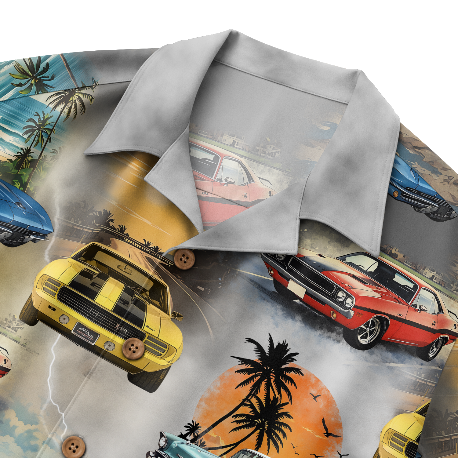 Classic Car Shirt for Men - Vintage Car Hawaiian Short Sleeve Button Down