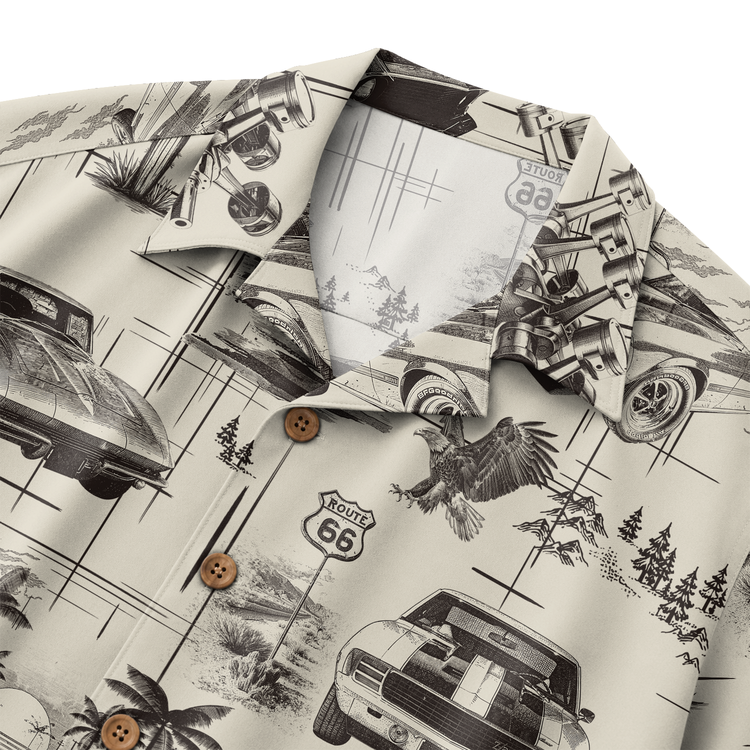 Classic Car Shirt for Men - Vintage Car Hawaiian Short Sleeve Button Down