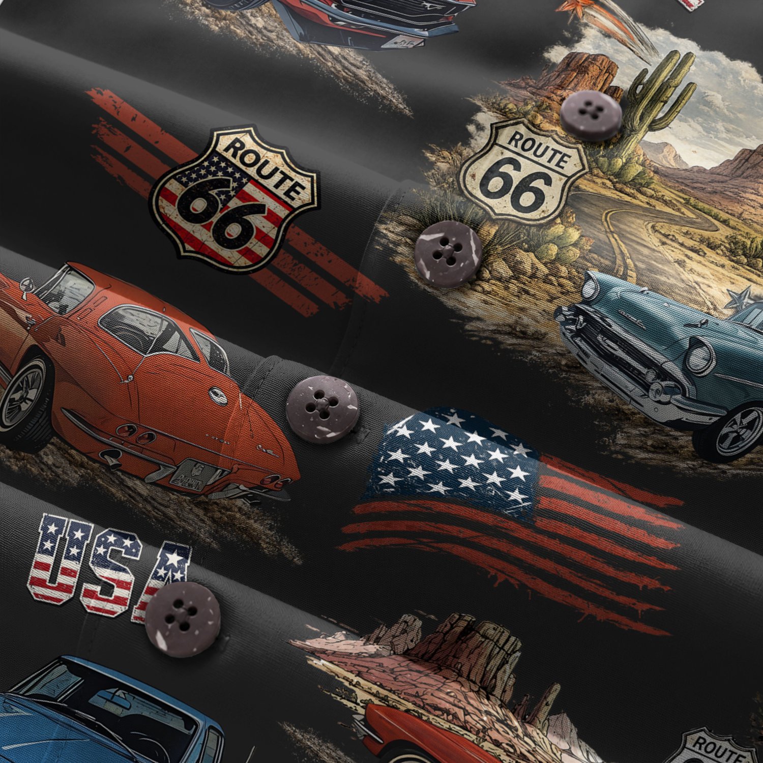 Classic Car Shirt for Men - Vintage Car Hawaiian Short Sleeve Button Down