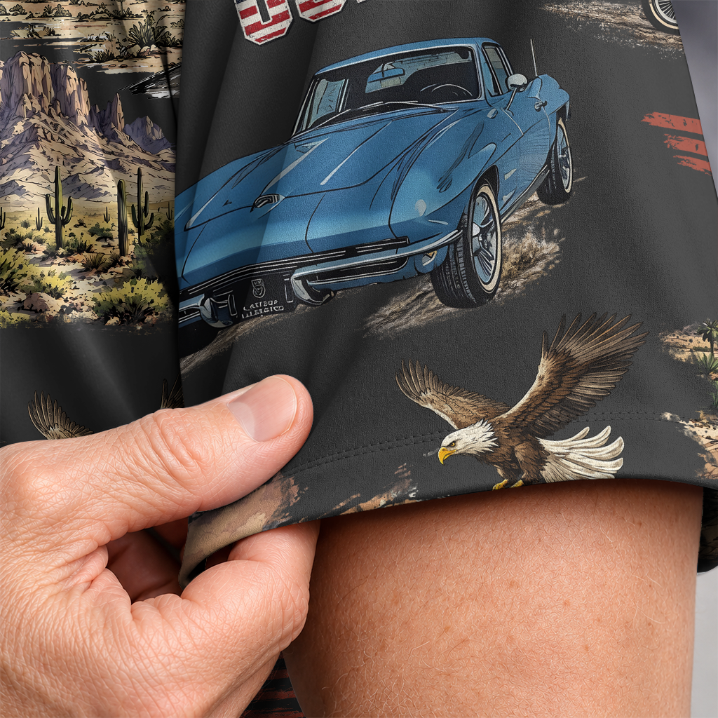 Classic Car Shirt for Men - Vintage Car Hawaiian Short Sleeve Button Down